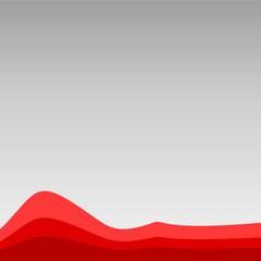 Poster - Modern business red wave footer with gradient grey background