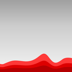 Poster - Modern business red wave footer with gradient grey background