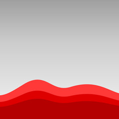 Poster - Modern business red wave footer with gradient grey background