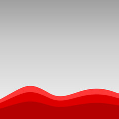 Poster - Modern business red wave footer with gradient grey background