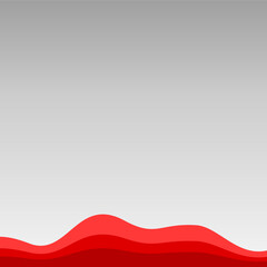 Poster - Modern business red wave footer with gradient grey background