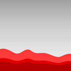 Poster - Modern business red wave footer with gradient grey background