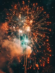 Wall Mural - Night Fireworks Display