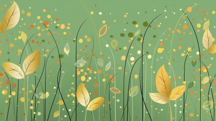 Abstract background art of leaves on green background. abstract natural jungle plants pattern, copy space