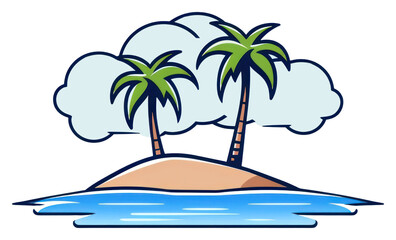 Sticker - PNG Tropical island outdoors nature plant