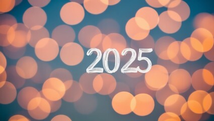 Poster - happy new year 2025 blurred background