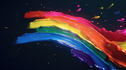 Canvas Print - Rainbow on Black Background