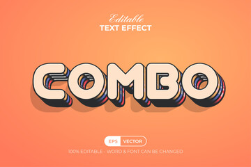 Poster - combo text effect 3d layered style. editable text effect.