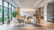 © Aris Suwanmalee - Modern lobby with comfortable seating, large windows, and natural light.