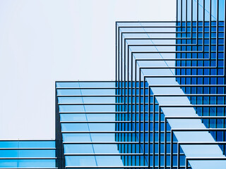 Fototapete - Architecture details Glass wall Modern building exterior Abstract background