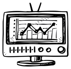 Sticker - PNG  Vintage TV screen analytics illustration