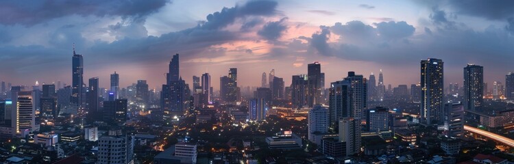 Wall Mural - Panoramic view of the cityscape of a modern metropolis