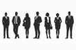 © WaxWing_Ai - Diverse group of business people silhouette set isolated on white
