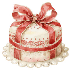 Sticker - PNG  Elegant watercolor cake illustration