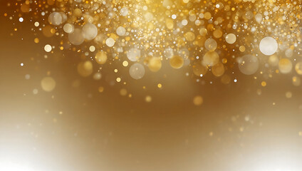Abstract background with golden bokeh.