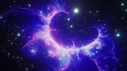 Wall Mural - background with glowing stars and galaxy in deep space