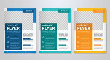 Wall Mural - business flyer template with minimalist layout and modern style