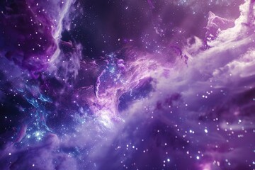 Wall Mural - Purple blue starry space