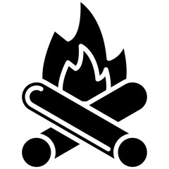 Poster - Campfire vector icon. Can be used for Outdoor Fun iconset.