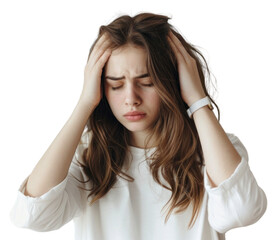 Poster - PNG Woman feeling stressed headache