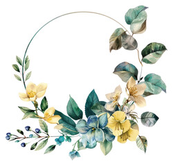 Poster - PNG  Elegant floral wreath illustration