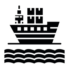 Canvas Print - Cargo Ship vector icon. Can be used for Warehouse iconset.