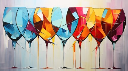 Wall Mural - Abstract wine glass wall art