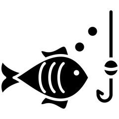 Wall Mural - Fishing vector icon. Can be used for Beach Resort iconset.