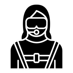 Sticker - Diver Female vector icon. Can be used for Vacation and Tourism iconset.