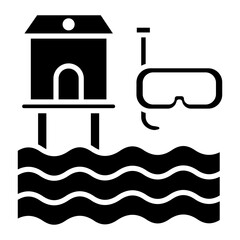 Poster - Dive Resort vector icon. Can be used for Vacation and Tourism iconset.