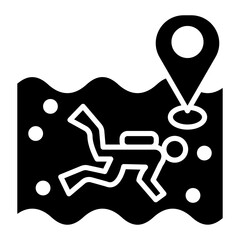 Sticker - Diving Destination vector icon. Can be used for Vacation and Tourism iconset.