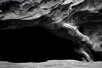 Poster - Cave interior featuring curved rock formations and deep shadows
