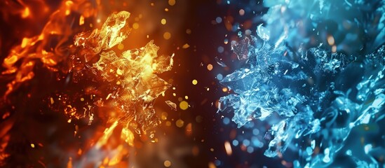 Canvas Print - Clash of Elements: Fire and Ice