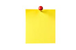 © David Kreuzberg - Yellow sticky post note with pushpin isolated on white or transparent png