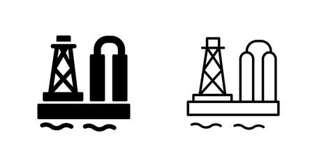 Sticker - Oil Platform Vector Icon