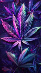 Wall Mural - Modern Cannabis Leaf Graphic