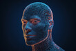 © eman - 3D-rendered digital human head anatomy neon outline
