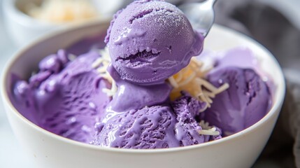 Wall Mural - Purple Yam Ice Cream with Coconut