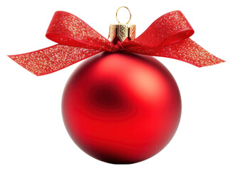 Sticker - PNG Christmas ornament ribbon ball.