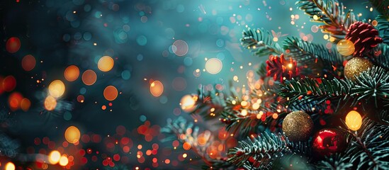 Poster - Abstract holiday background with fireworks on New Year's Eve and room for copy space image.