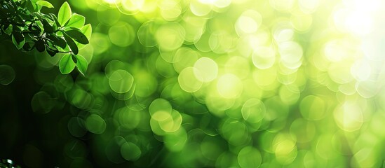 Poster - Abstract blurry green background with copy space image.