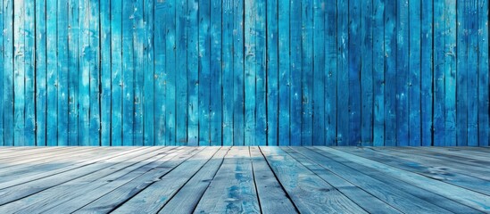 Aufkleber - Beautiful classic blue wooden wall with copy space image.