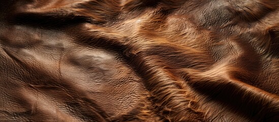 Poster - Authentic leather backdrop showcasing cow hide with copy space image.