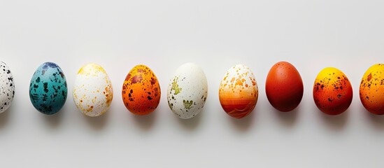 Aufkleber - Easter eggs displayed against a white backdrop with ample copy space image.