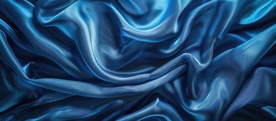 Poster - Blue fabric texture background with copy space image.