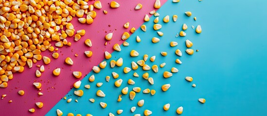 Poster - Corn kernels displayed on a vibrant background with space for additional images.