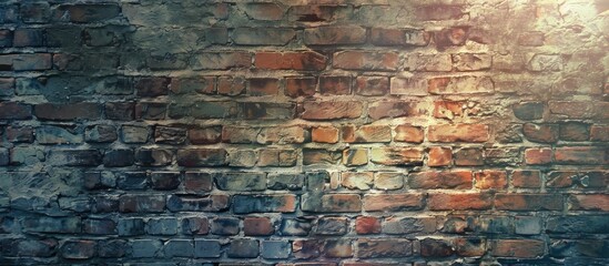 Fototapete - Abstract background with a soft-colored brick-patterned concrete wall texture offering ample copy space image.