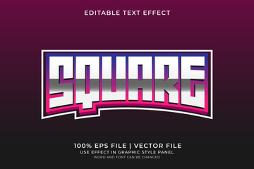 Poster - Text effect Square editable vector, future text style