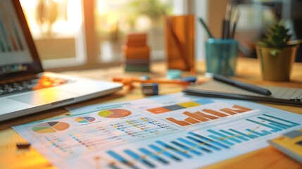 Poster - Cash flow statement with icons showing cash flow from operations, investments, and financing. Focus on moving cash through the company.