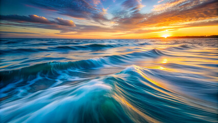 Surface texture of ocean surface at sunrise while swilling in the ocean of Western Australia